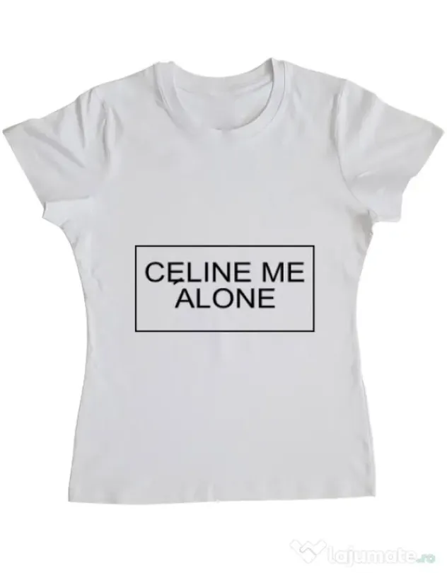 Tricou ADLER dama Celine me alone Alb