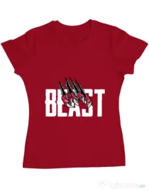Tricou ADLER dama Beast Rosu