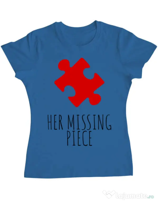 Tricou ADLER dama Her missing piece Albastru azuriu