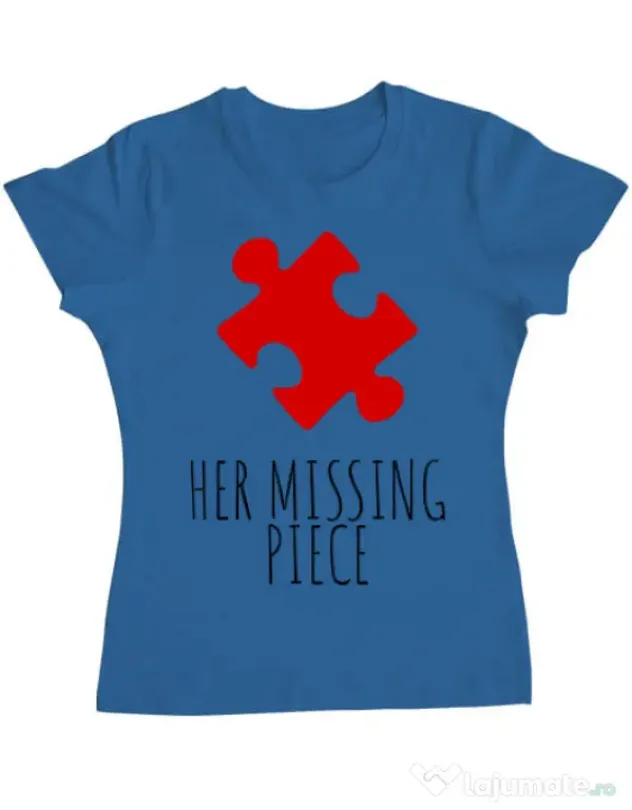 Tricou ADLER dama Her missing piece Albastru azuriu