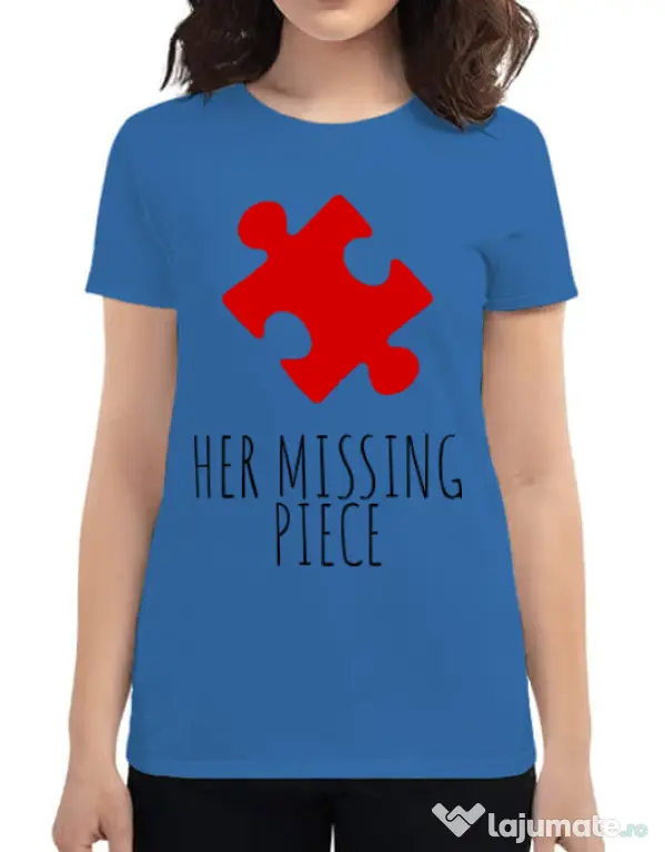Tricou ADLER dama Her missing piece Albastru azuriu