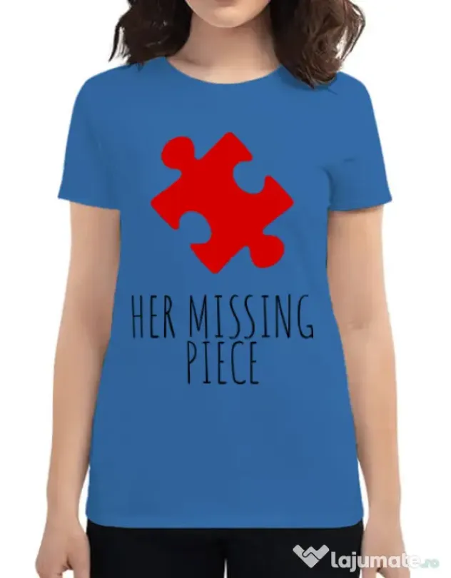 Tricou ADLER dama Her missing piece Albastru azuriu