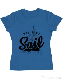 Tricou ADLER dama She s my sail Albastru azuriu