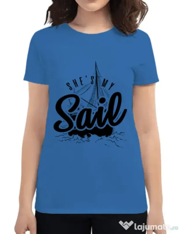 Tricou ADLER dama She s my sail Albastru azuriu