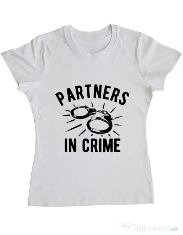Tricou ADLER dama Partners in crime 1 Alb