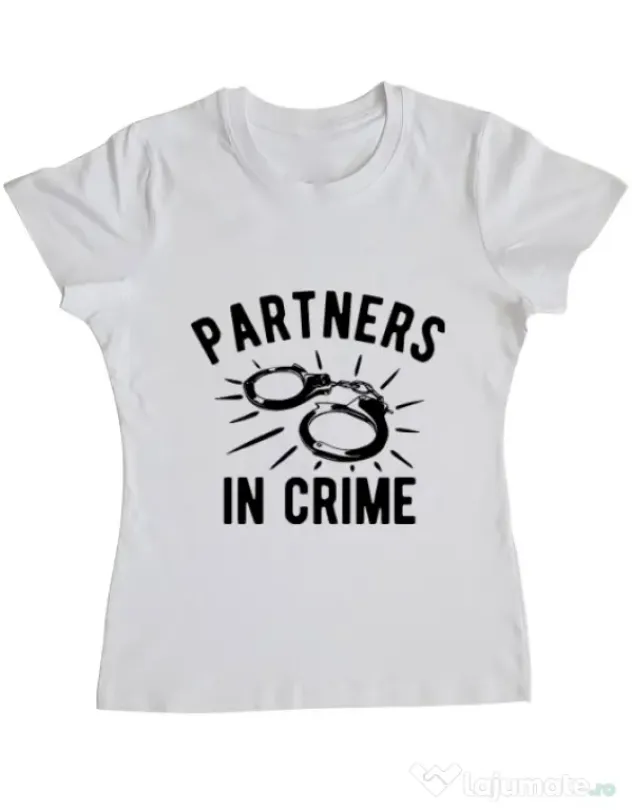 Tricou ADLER dama Partners in crime 1 Alb