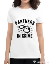 Tricou ADLER dama Partners in crime 1 Alb 