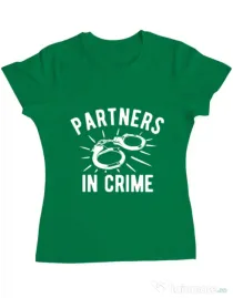 Tricou ADLER dama Partners in crime 2 Verde mediu