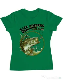 Tricou ADLER dama Bass jumpers drop a line Verde mediu