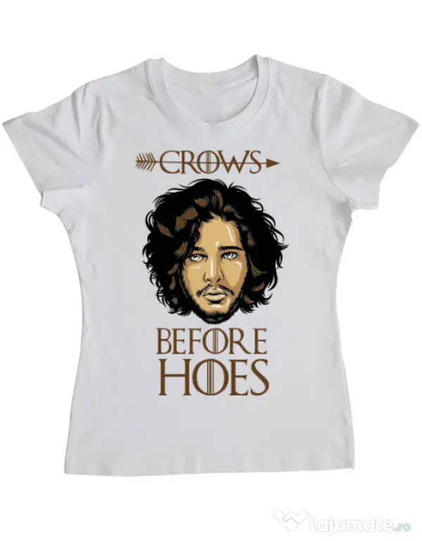 Tricou ADLER dama Crows Before Hoes Alb