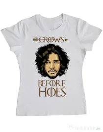 Tricou ADLER dama Crows Before Hoes Alb