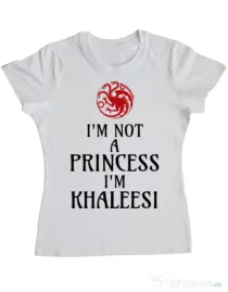 Tricou ADLER dama I'm Khaleesi Alb