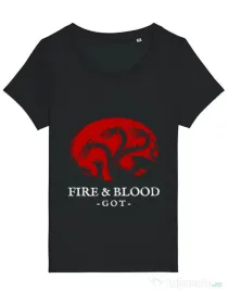 Tricou STANLEY STELLA dama Fire and Blood Targaryen Negru