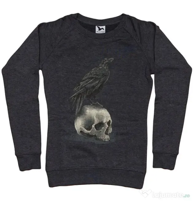 Bluza ADLER dama Crow skull Negru melanj