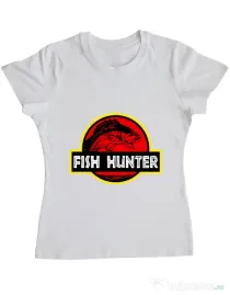 Tricou ADLER dama Fish hunter Alb