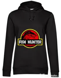 Hoodie dama cu gluga Fish hunter Negru