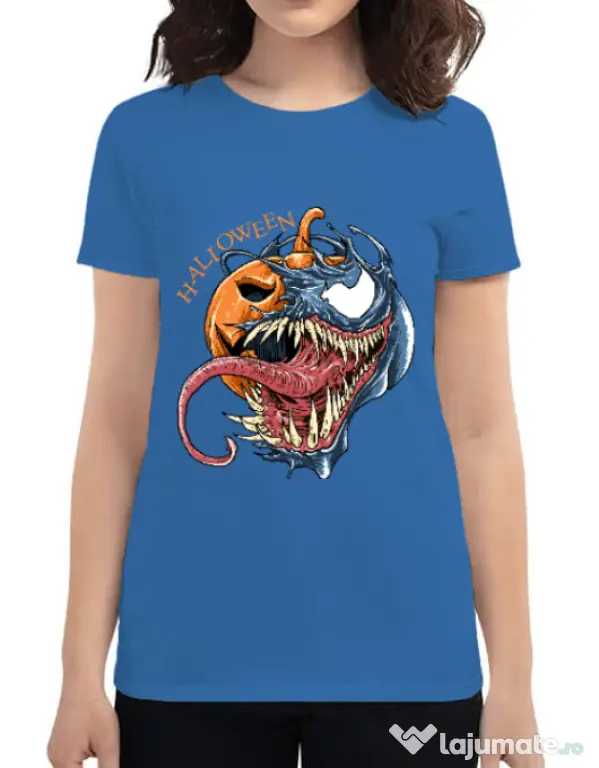 Tricou ADLER dama Halloween Venom Albastru azuriu