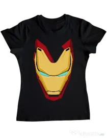 Tricou ADLER dama Iron man mask Negru