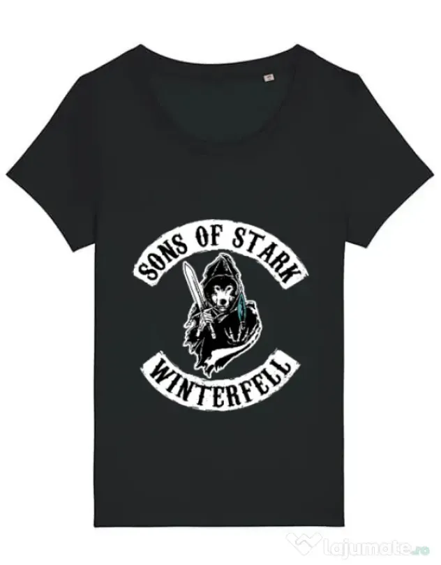 Tricou STANLEY STELLA dama Sons of stark Negru