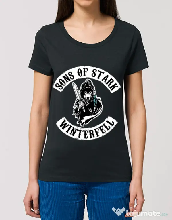 Tricou STANLEY STELLA dama Sons of stark Negru