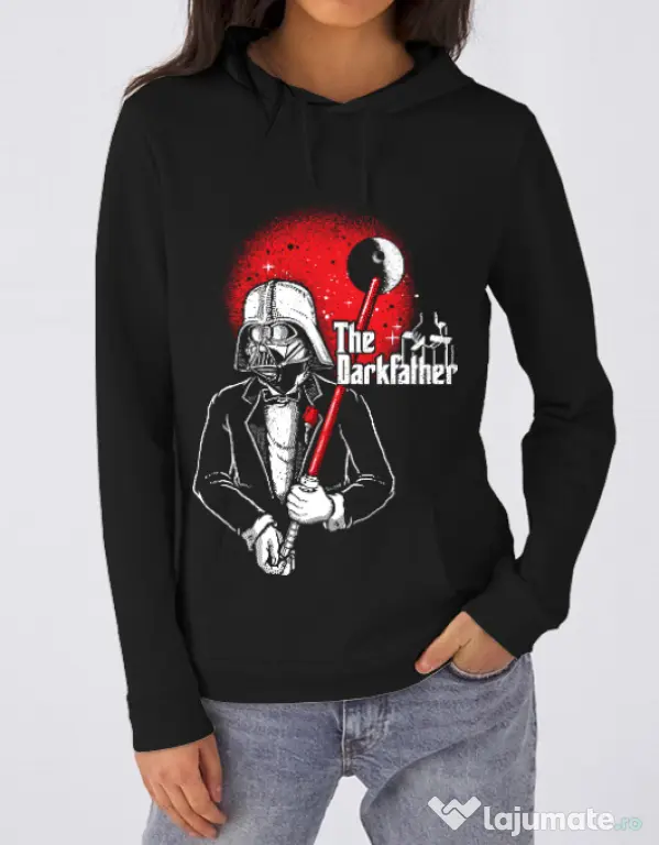 Hoodie dama cu gluga The darkfather Negru