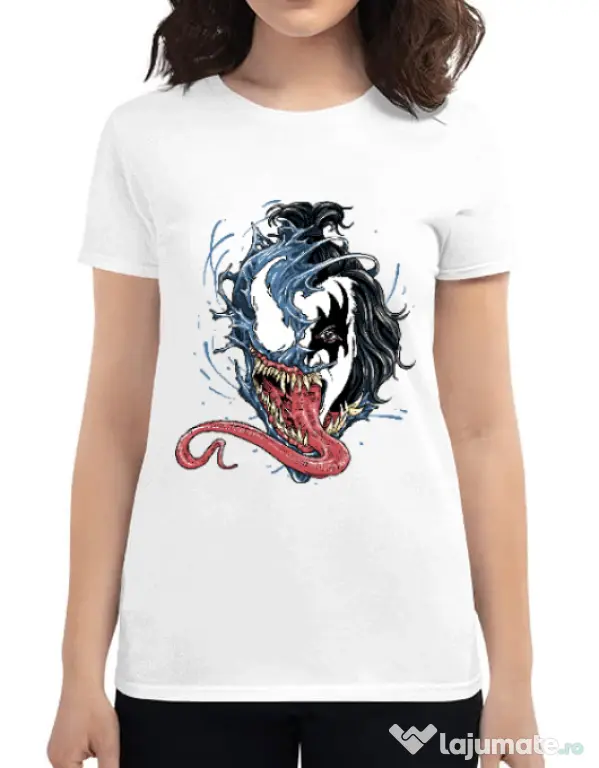 Tricou ADLER dama Venom kiss Alb