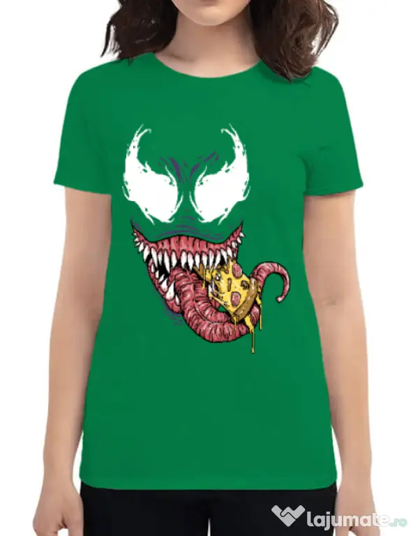 Tricou ADLER dama Venom pizza Verde mediu