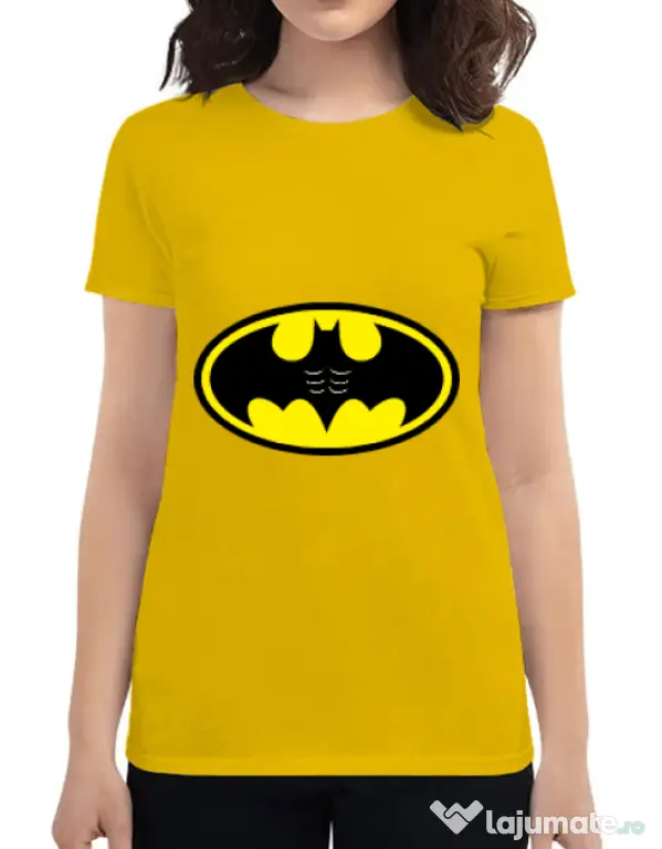 Tricou ADLER dama Six pack Batman Galben