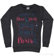 Bluza ADLER dama Breakfast in New York Negru melanj 