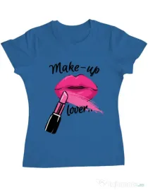 Tricou ADLER dama Make up lover Albastru azuriu