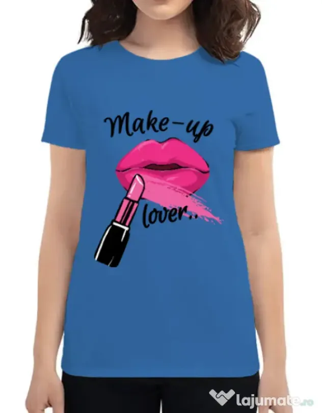 Tricou ADLER dama Make up lover Albastru azuriu