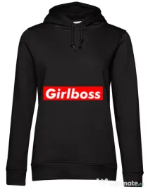 Hoodie dama cu gluga Girlboss Negru