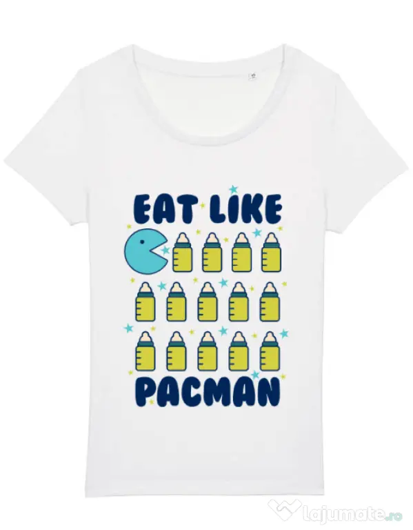 Tricou STANLEY STELLA dama Eat Like Pacman Alb