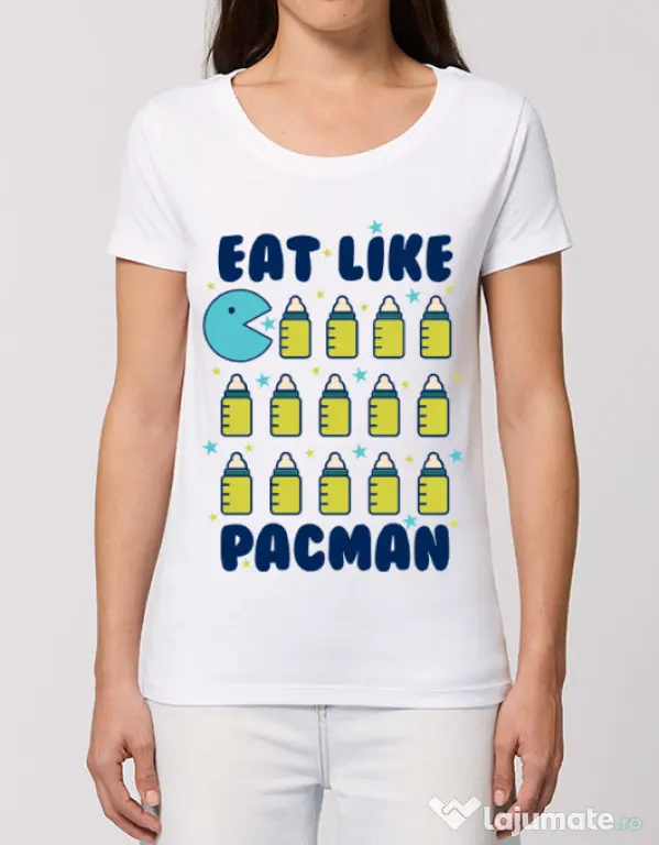 Tricou STANLEY STELLA dama Eat Like Pacman Alb
