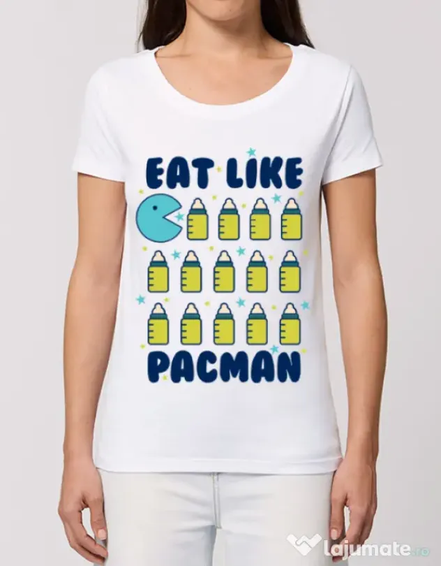 Tricou STANLEY STELLA dama Eat Like Pacman Alb
