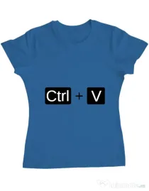 Tricou ADLER dama Ctrl Paste Albastru azuriu
