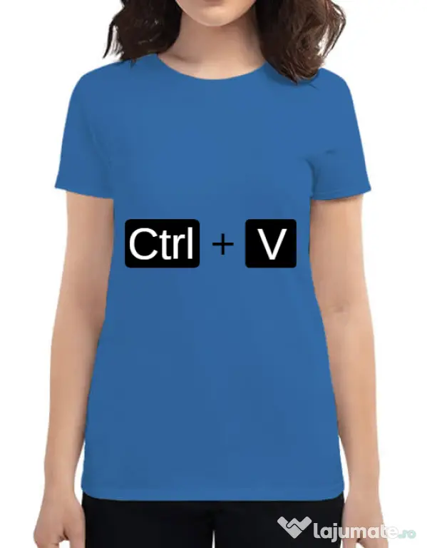 Tricou ADLER dama Ctrl Paste Albastru azuriu