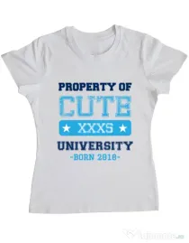 Tricou ADLER dama Cute university Alb