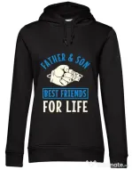 Hoodie dama cu gluga Father and son Negru