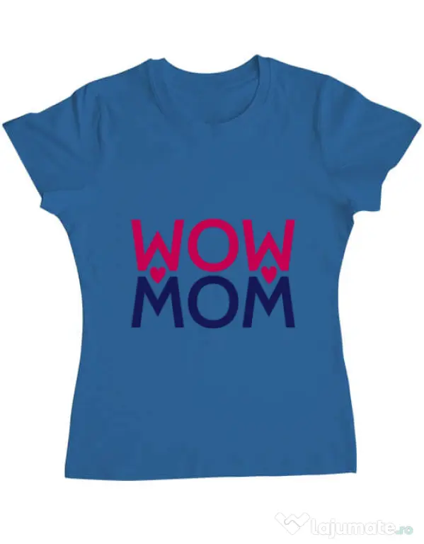 Tricou ADLER dama Wow mom Albastru azuriu
