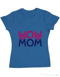 Tricou ADLER dama Wow mom Albastru azuriu