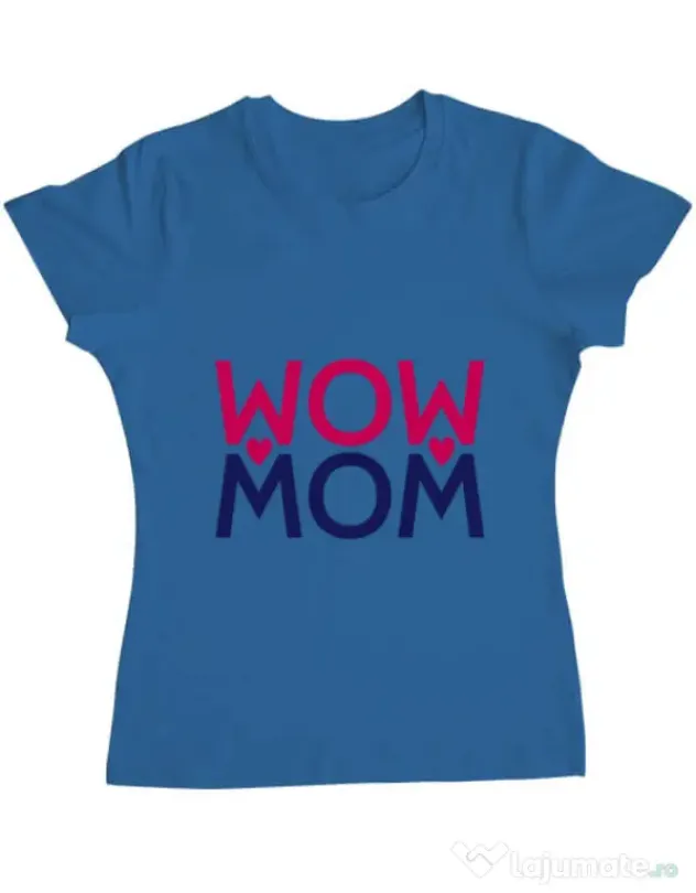 Tricou ADLER dama Wow mom Albastru azuriu