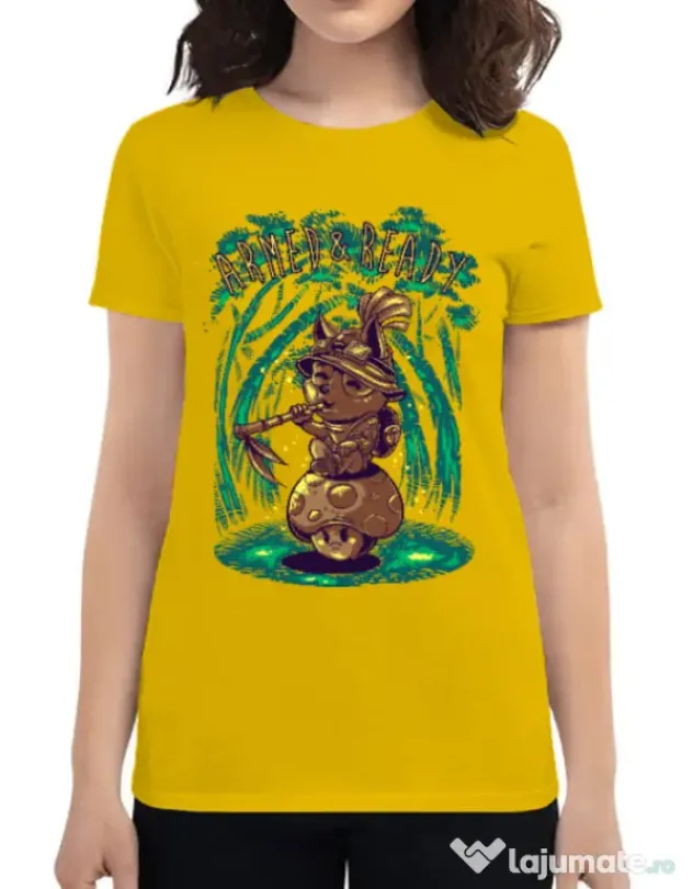 Tricou ADLER dama Armed and ready Galben