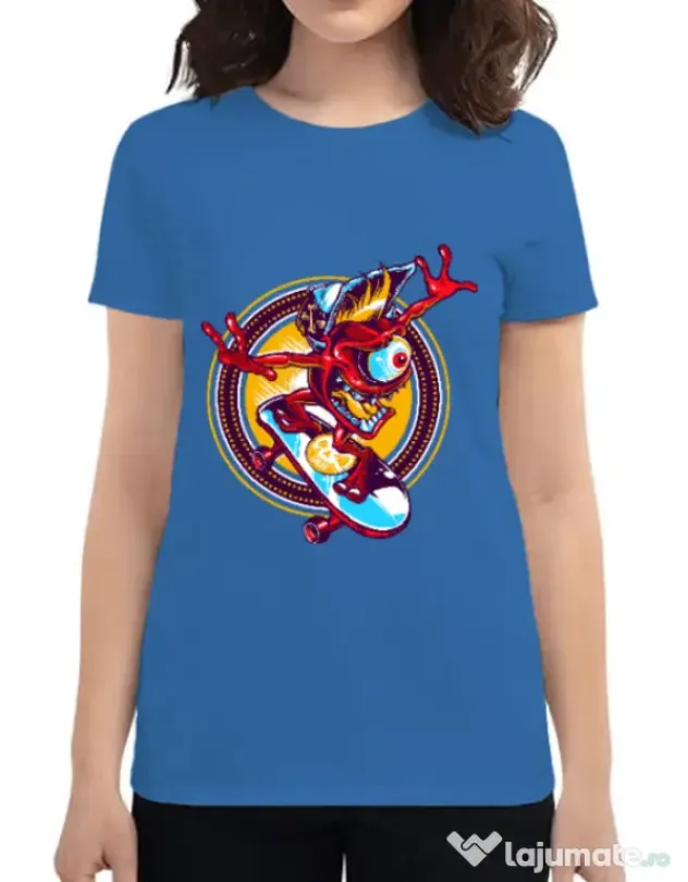 Tricou ADLER dama Cali skate Albastru azuriu