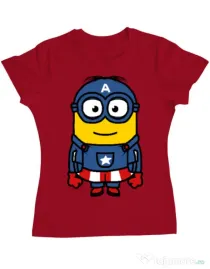 Tricou ADLER dama Captain minion Rosu