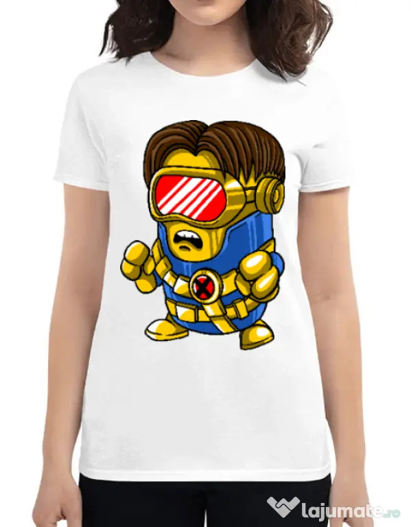 Tricou ADLER dama Cyclops minion Alb