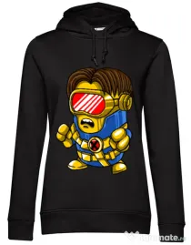 Hoodie dama cu gluga Cyclops minion Negru
