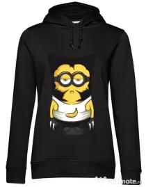 Hoodie dama cu gluga Wolve minion Negru