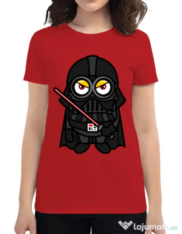 Tricou ADLER dama Vader minion Rosu