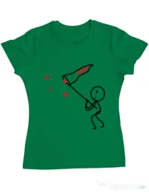Tricou ADLER dama Catching love 1 Verde mediu